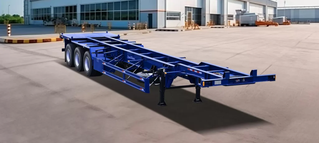 Sơ mi rơ moóc xương cổ cò 3 trục 45 feet nhìn tổng thể